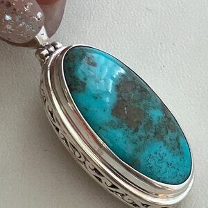 Turquoise & 925 Sterling Silver Pendant